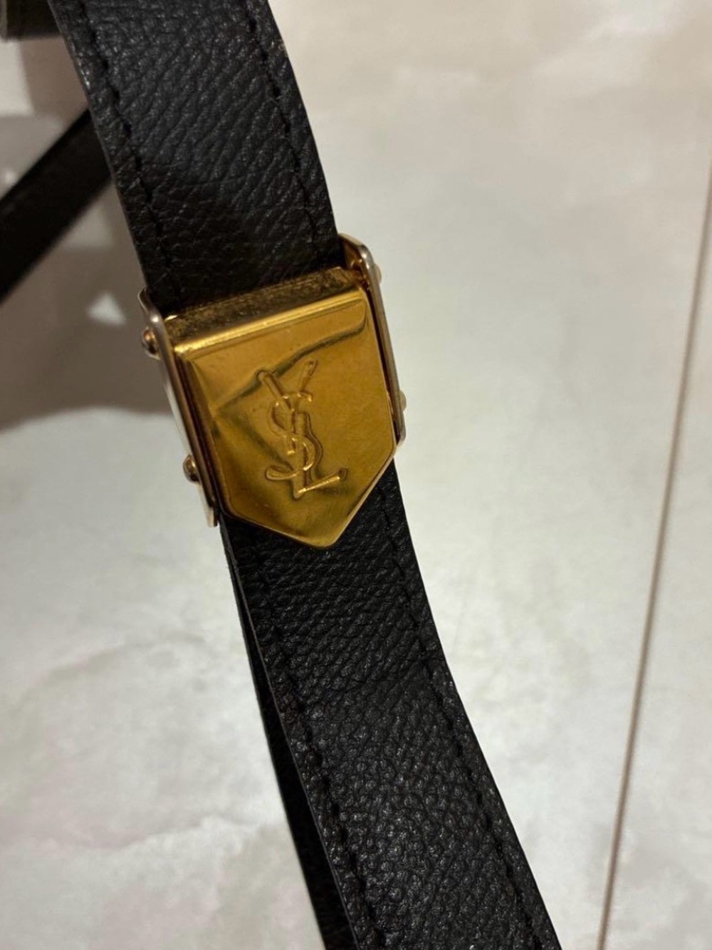 ✨ Vintage Yves Saint Laurent YSL Black Leather Crossbody Bag ✨ - Picture 5 of 7